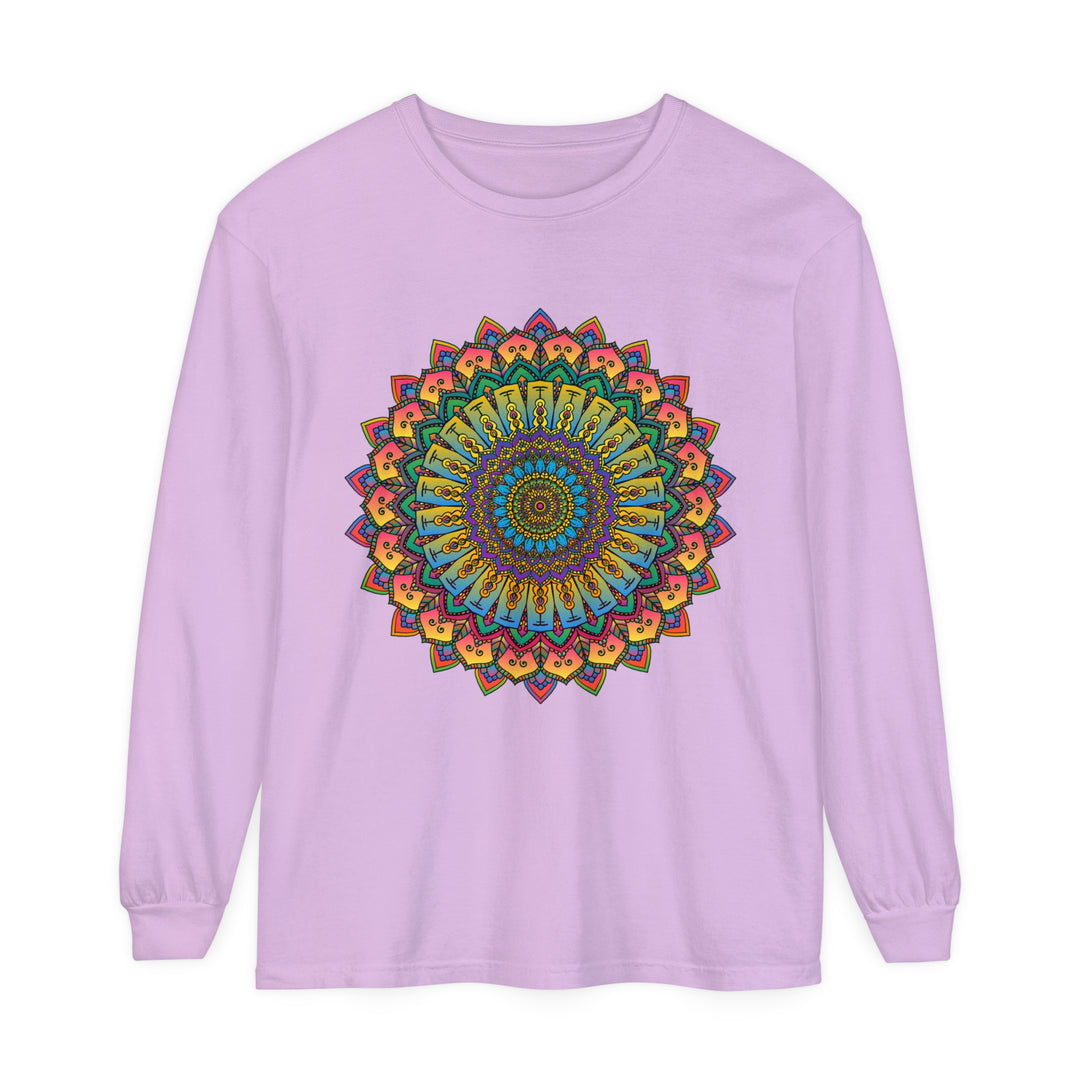 Intricate Mandala Unisex Long Sleeve T-Shirt with vibrant and detailed design