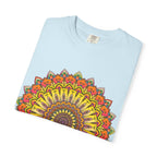 Sunburst Mandala T-Shirt — Vibrant Floral Boho Graphic Tee