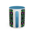 Colorful and vibrant mandala art mug with intricate and detailed design