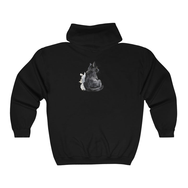 A beautiful black cat watercolor hoodie featuring a mystical design