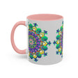 Vibrant Mandala Art Mug in Light Grey with intricate floral and geometric designs, perfect for enjoying your favorite hot beverages in style
