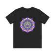 Vibrant mandala t-shirt featuring intricate spiritual design for peace and harmony