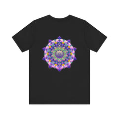 Vibrant mandala t-shirt featuring intricate spiritual design for peace and harmony