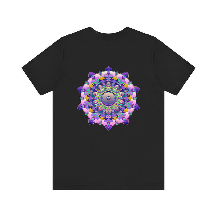 Vibrant mandala t-shirt featuring intricate spiritual design for peace and harmony