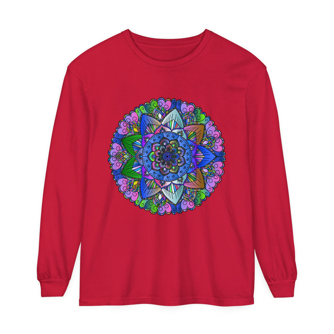 Colorful mandala design long sleeve t-shirt for men and women