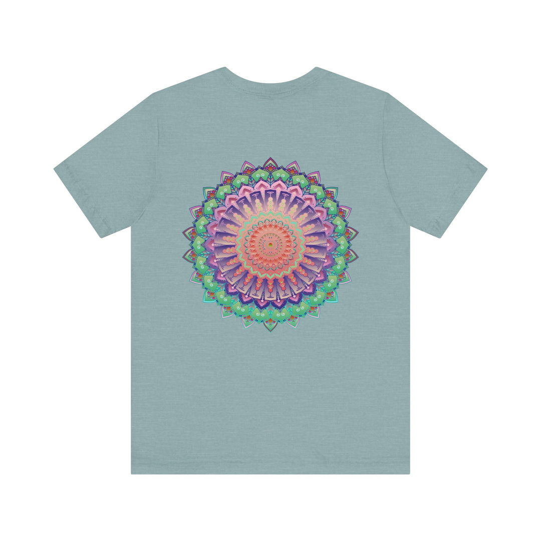 A close-up image of a Mandala Tee featuring intricate designs representing spiritual peace and harmony, perfect for those seeking inner tranquility and balance