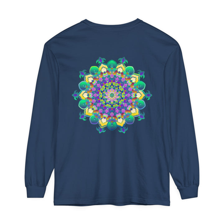 Beautiful and intricately designed mandala long sleeve t-shirt in vibrant colors