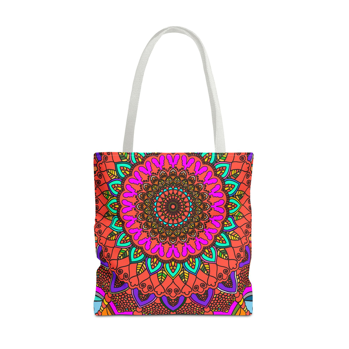 Colorful Mandala Tote Bag – Boho Psychedelic All-Over Print
