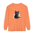 Black Kitten Watercolor Splash T-Shirt with cute cat design on front