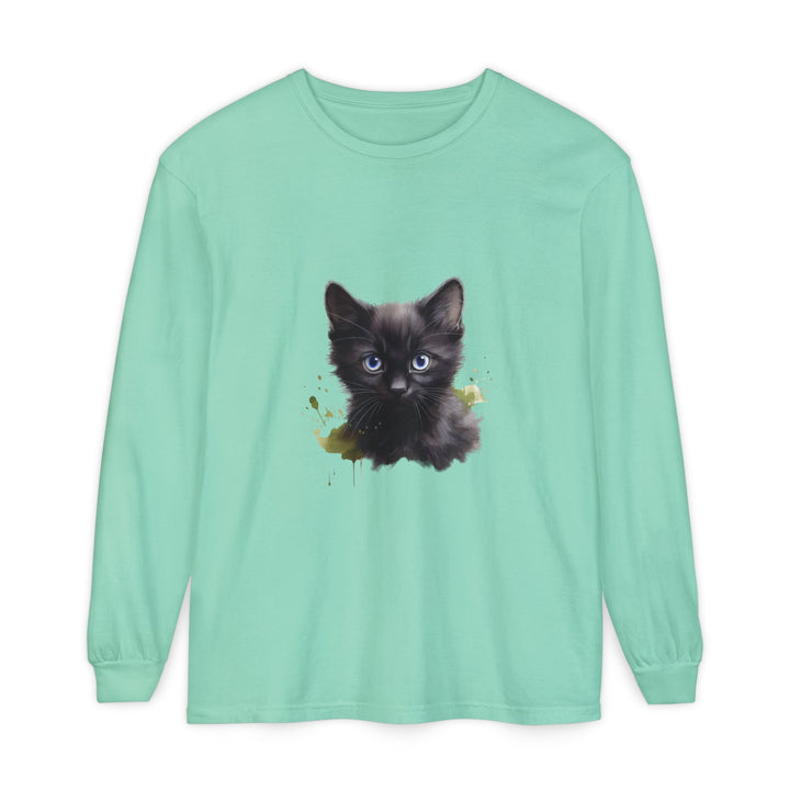 Mystische schwarze Katze – Langarm-T-Shirt