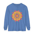 Vibrant Mandala Unisex Long Sleeve T-Shirt featuring a colorful, intricate mandala design