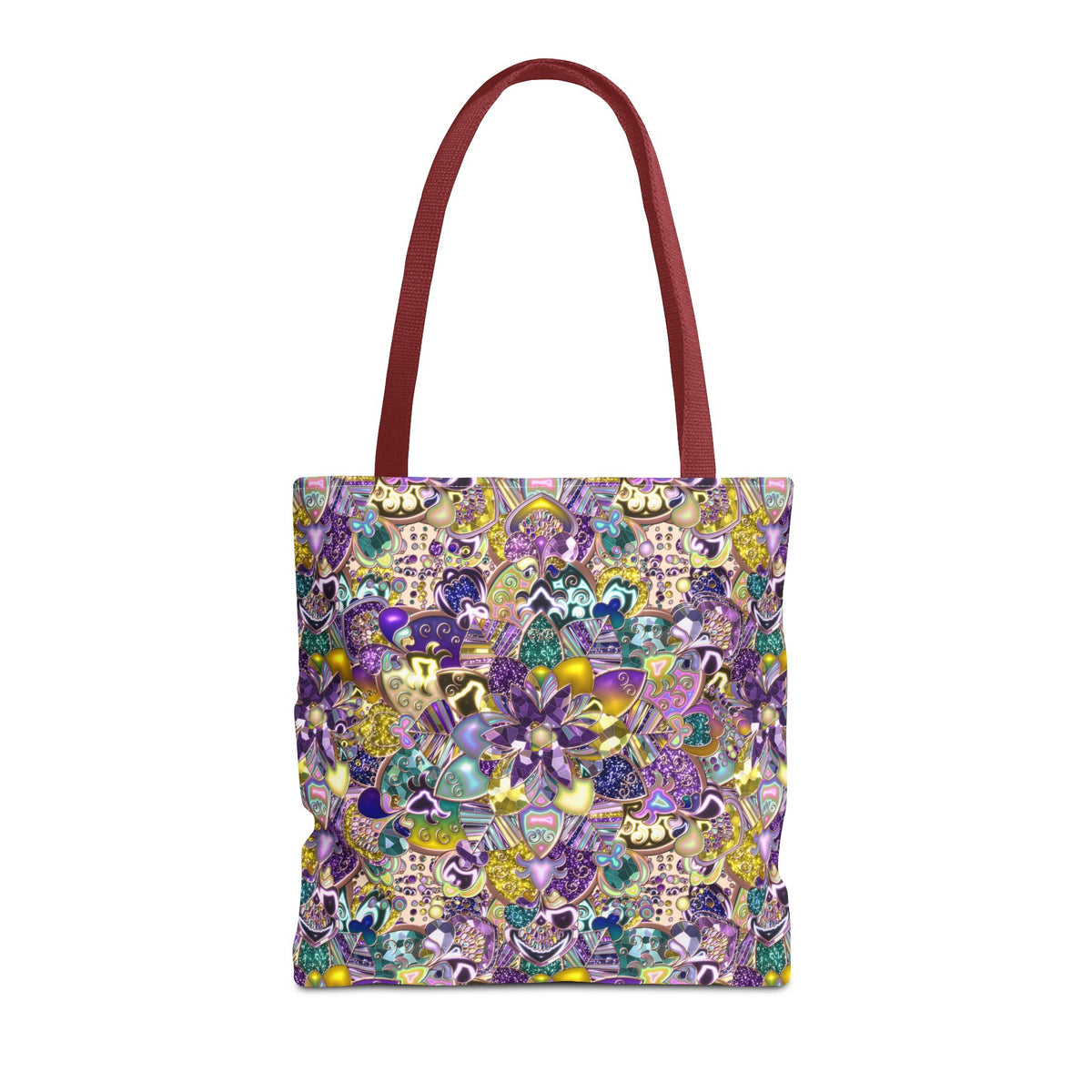 Colorful Purple Floral Pattern Tote Bag