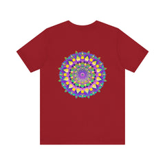 A vibrant mandala tee featuring intricate designs symbolizing spiritual peace and harmony for a serene and mindful look