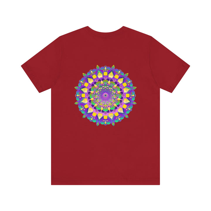 A vibrant mandala tee featuring intricate designs symbolizing spiritual peace and harmony for a serene and mindful look