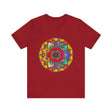 Vibrant Mandala Tee with Pink and Orange Spiritual Design