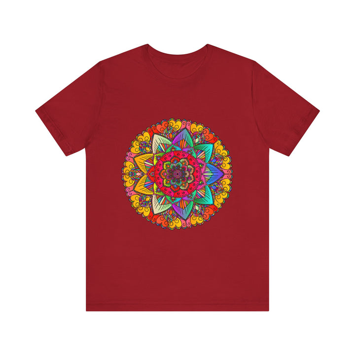 Vibrant Mandala Tee with Pink and Orange Spiritual Design