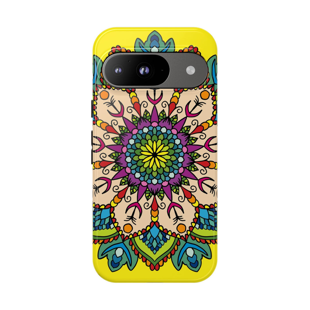 Intricate Floral Yellow Phone Case for Bold Protection and Style