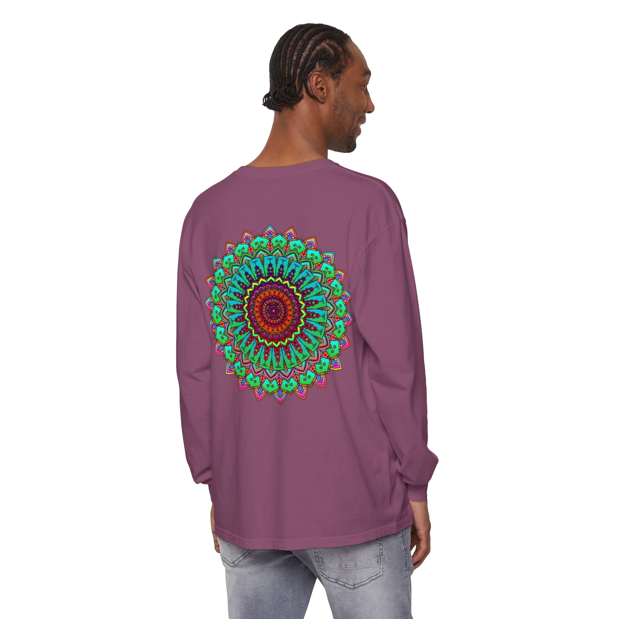 Vibrant Mandala Long Sleeve T-Shirt - Spiritual Art 29