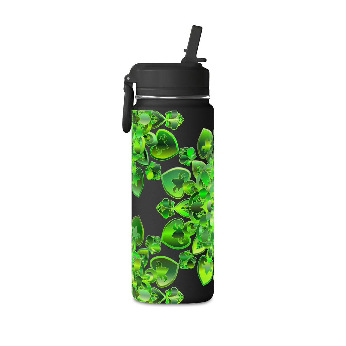 20oz Mini Water Bottle — Green Clover Kaleidoscope St. Patrick’s Day Bottle