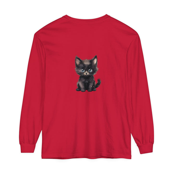 Cute Kitten with Blue Eyes Long Sleeve T-Shirt Alt Text 33