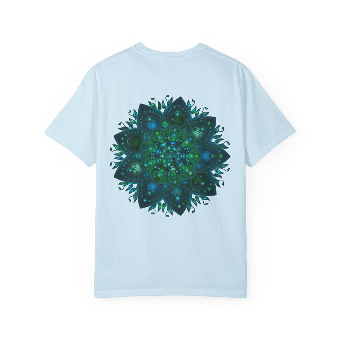 Colorful hand-drawn unisex mandala t-shirt with intricate design details