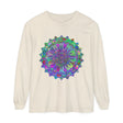 Colorful and intricate mandala design long sleeve t-shirt for women