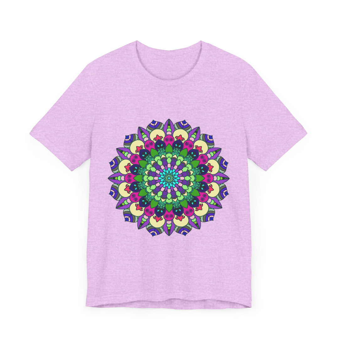 Vibrant Mandala Tee showcasing a colorful and intricate design on a high-quality cotton t-shirt, perfect for adding a pop of color to your wardrobe