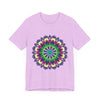 Vibrant Mandala Tee showcasing a colorful and intricate design on a high-quality cotton t-shirt, perfect for adding a pop of color to your wardrobe