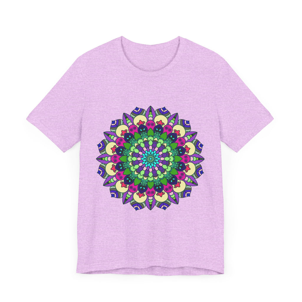 Vibrant Mandala Tee showcasing a colorful and intricate design on a high-quality cotton t-shirt, perfect for adding a pop of color to your wardrobe