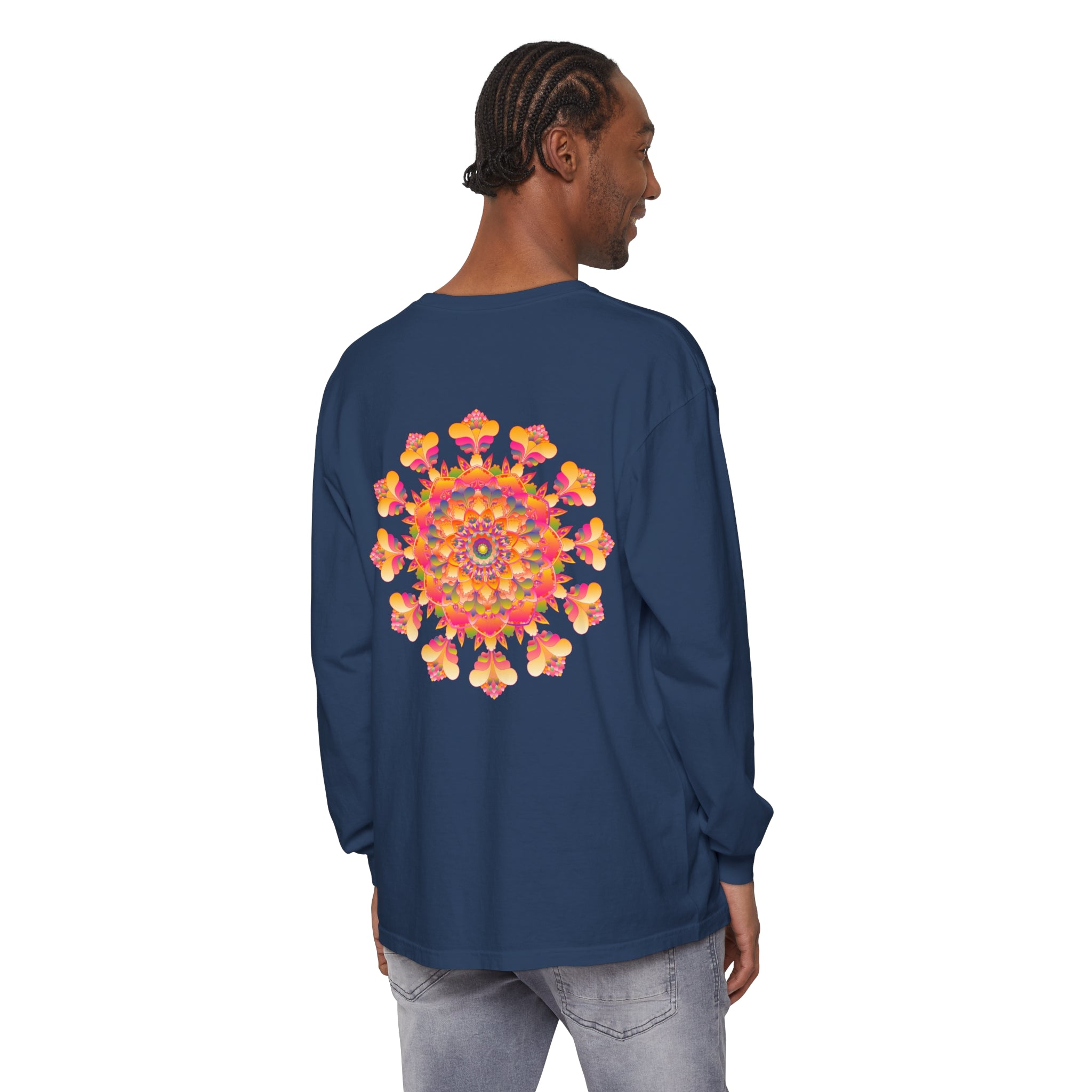 Colorful and intricate mandala design long sleeve t-shirt for men and women