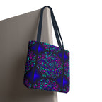 Kaleidoscope Mandala Tote Bag — Vibrant Neon Floral Pattern
