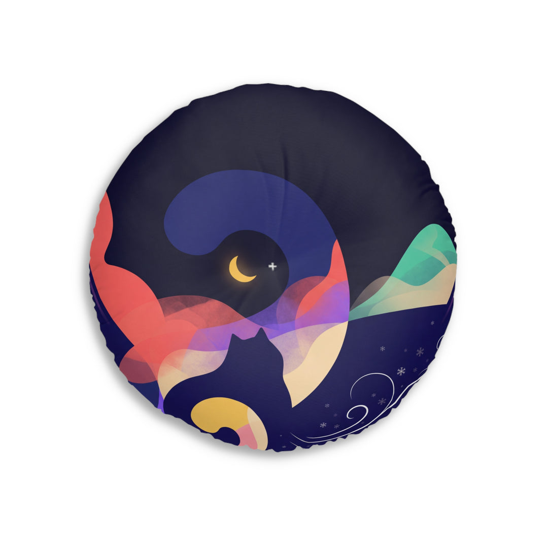 Nap Inspector Cat Round Floor Pillow