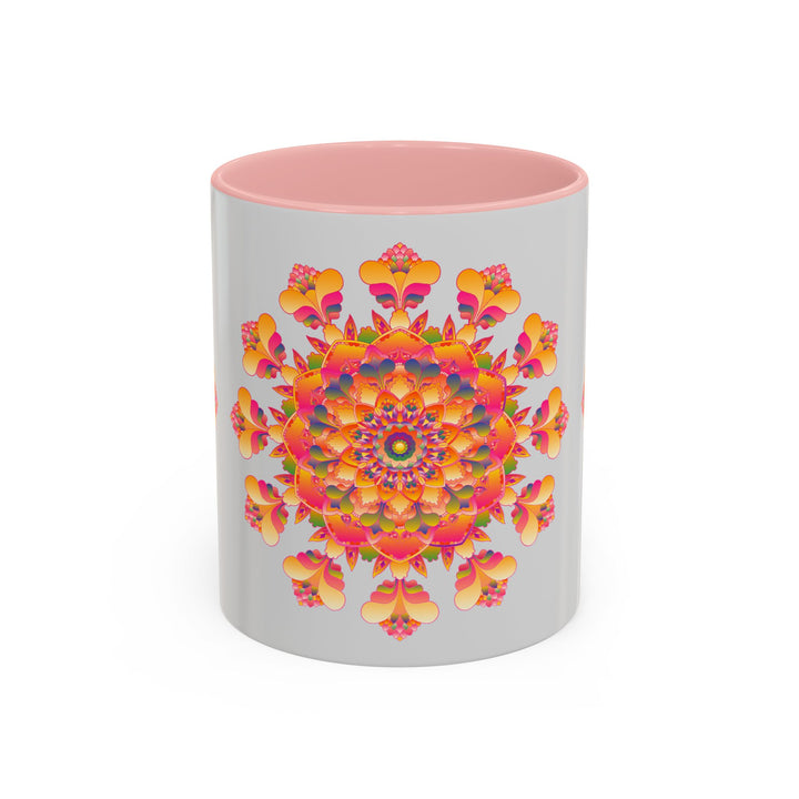 Colorful Mandala Art Mug with intricate Floral Design and Geometric Patterns