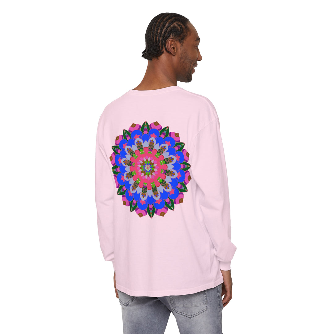 Colorful Mandala Long Sleeve T-Shirt with Colorful Details