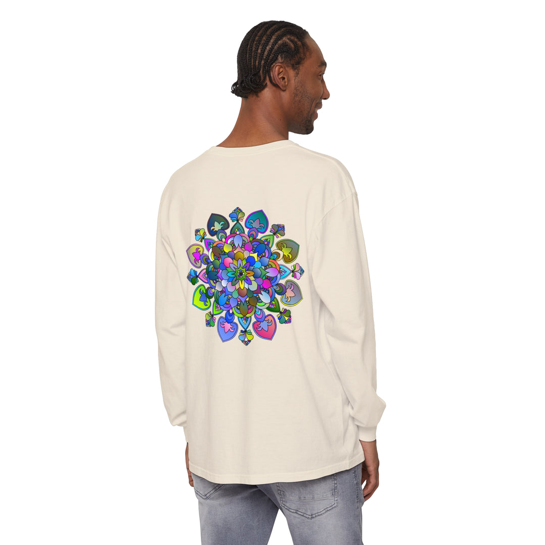 Colorful and intricate mandala design long sleeve t-shirt for vibrant style