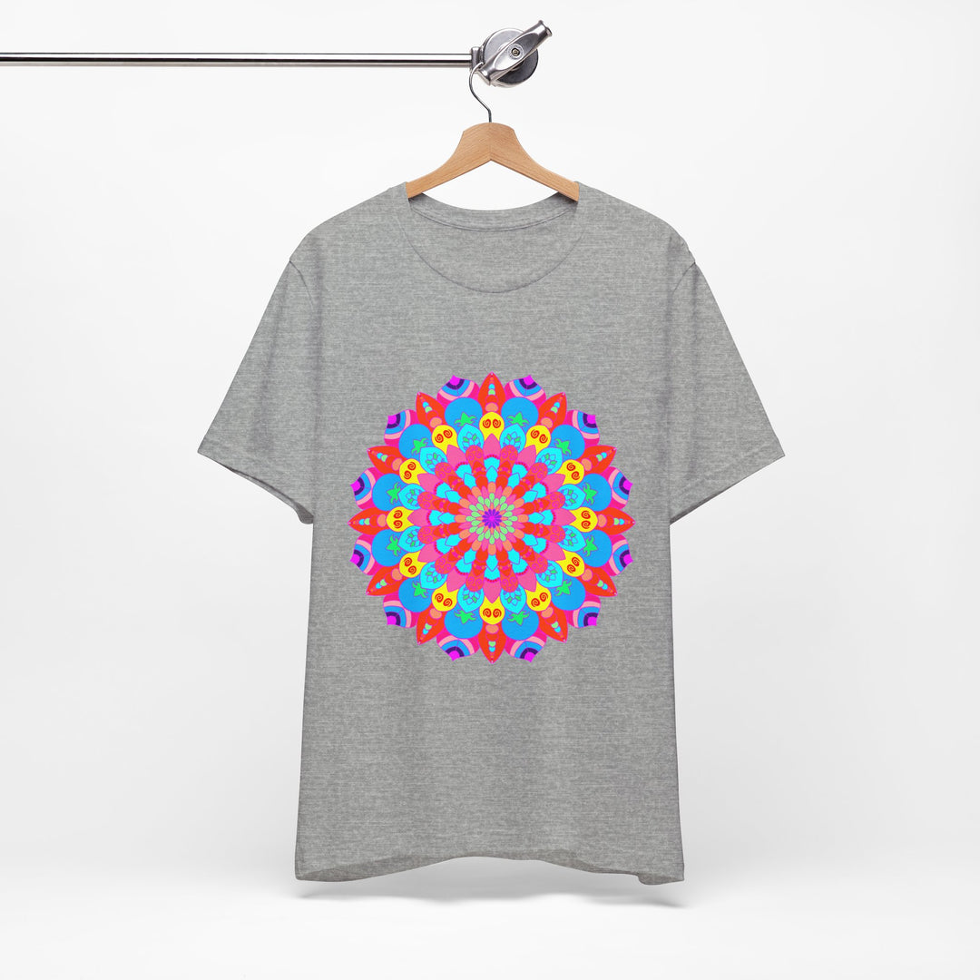 Vibrant and intricate mandala design t-shirt featuring psychedelic art and colorful patterns