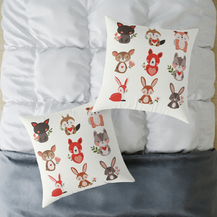 Whimsical Animal Print Pillow, Cozy Home Décor, Gift for Animal Lovers, Nursery Accent, Cute Throw Pillow, Seasonal Decoration