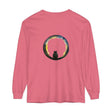 A spooky black cat against a crescent moon backdrop, perfect for Halloween, on a t-shirt