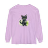 Black Cat Watercolor - Long Sleeve T-Shirt featuring a realistic watercolor design of a black cat on a comfortable long sleeve shirt