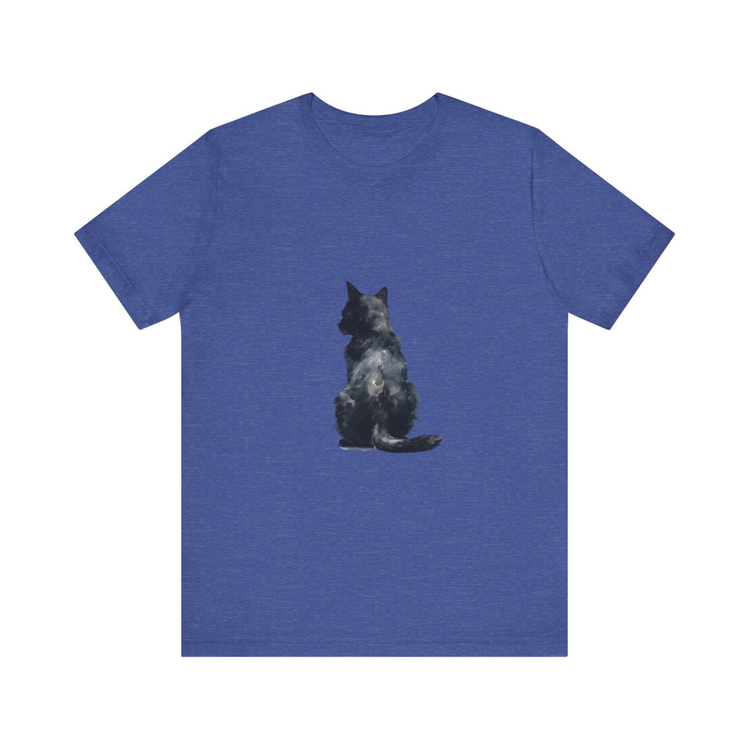 Black Cat Watercolor T-Shirt featuring a mystical design, perfect for cat lovers and fans of unique, artistic fashion