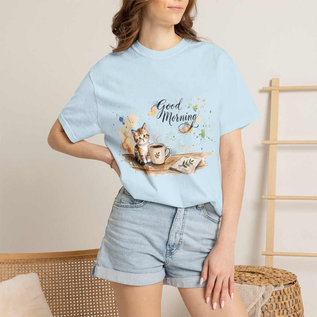 Good Morning Cat T-Shirt | Ultra-Soft Cotton Graphic Tee