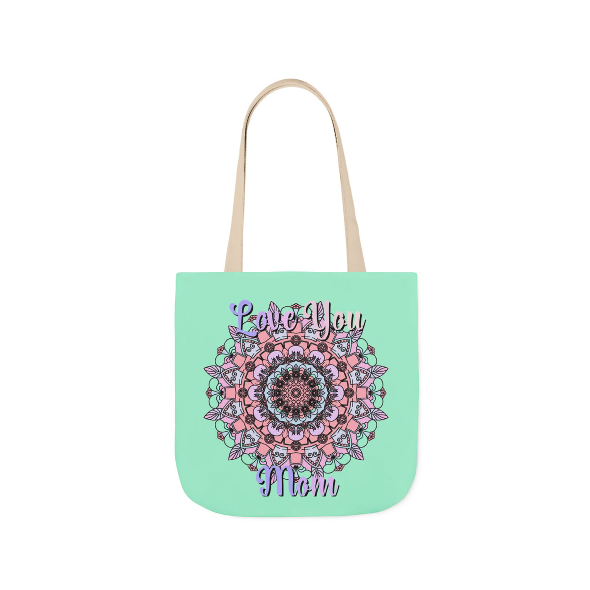 Mandala 'Love You Mom' Canvas Tote — Floral Mother's Day Gift Bag
