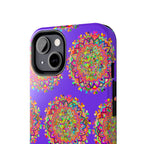 Hand drawn small purple mandala art phone case designed for iPhone X and XS