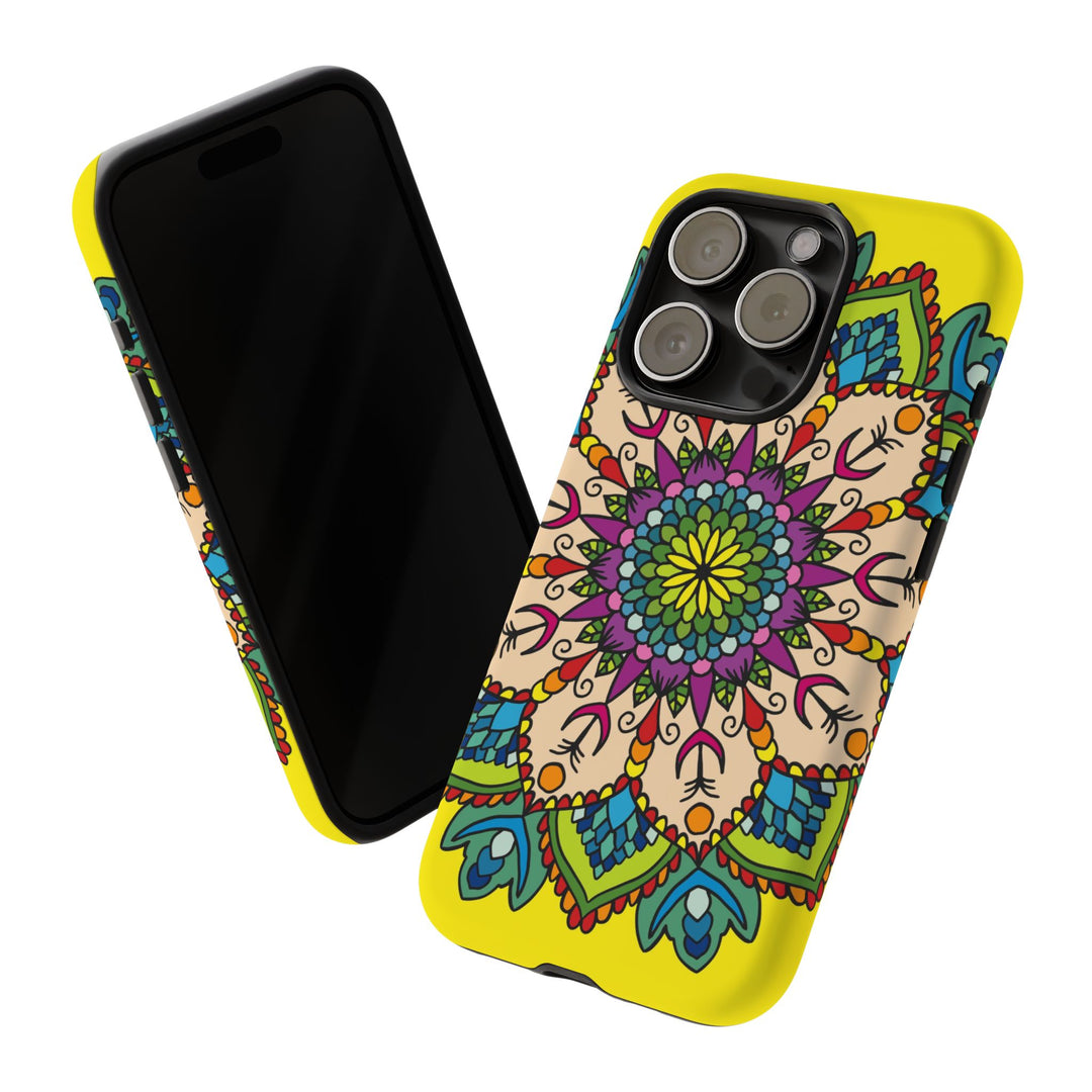 Intricate Floral Yellow Phone Case for Bold Protection and Style