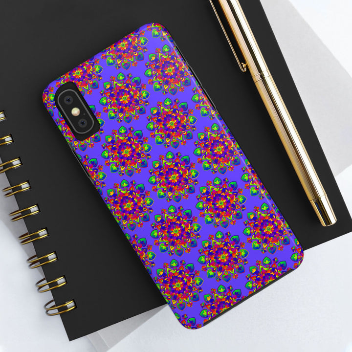 Tiled Hand Drawn Mandala Rainbow Phone Case - Standard alt text 32