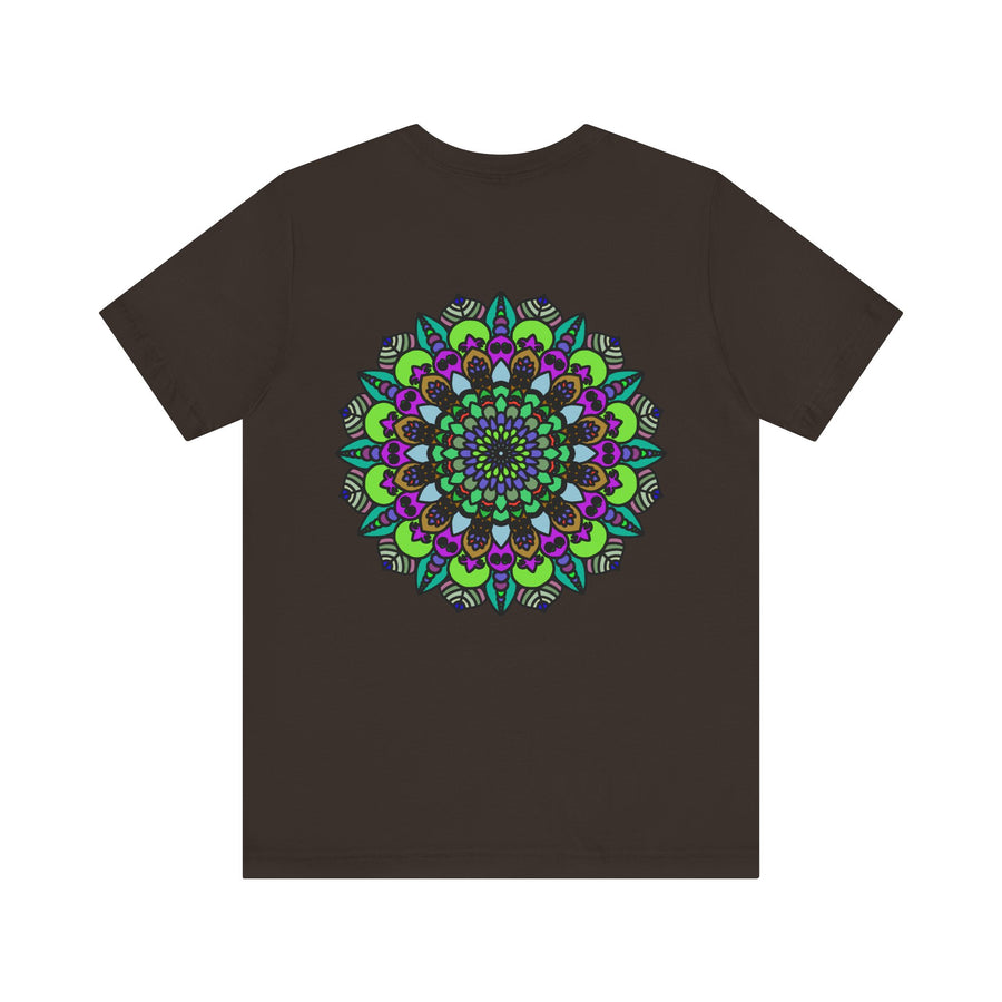 Beautiful black and white mandala peace tee promoting spiritual harmony and tranquility