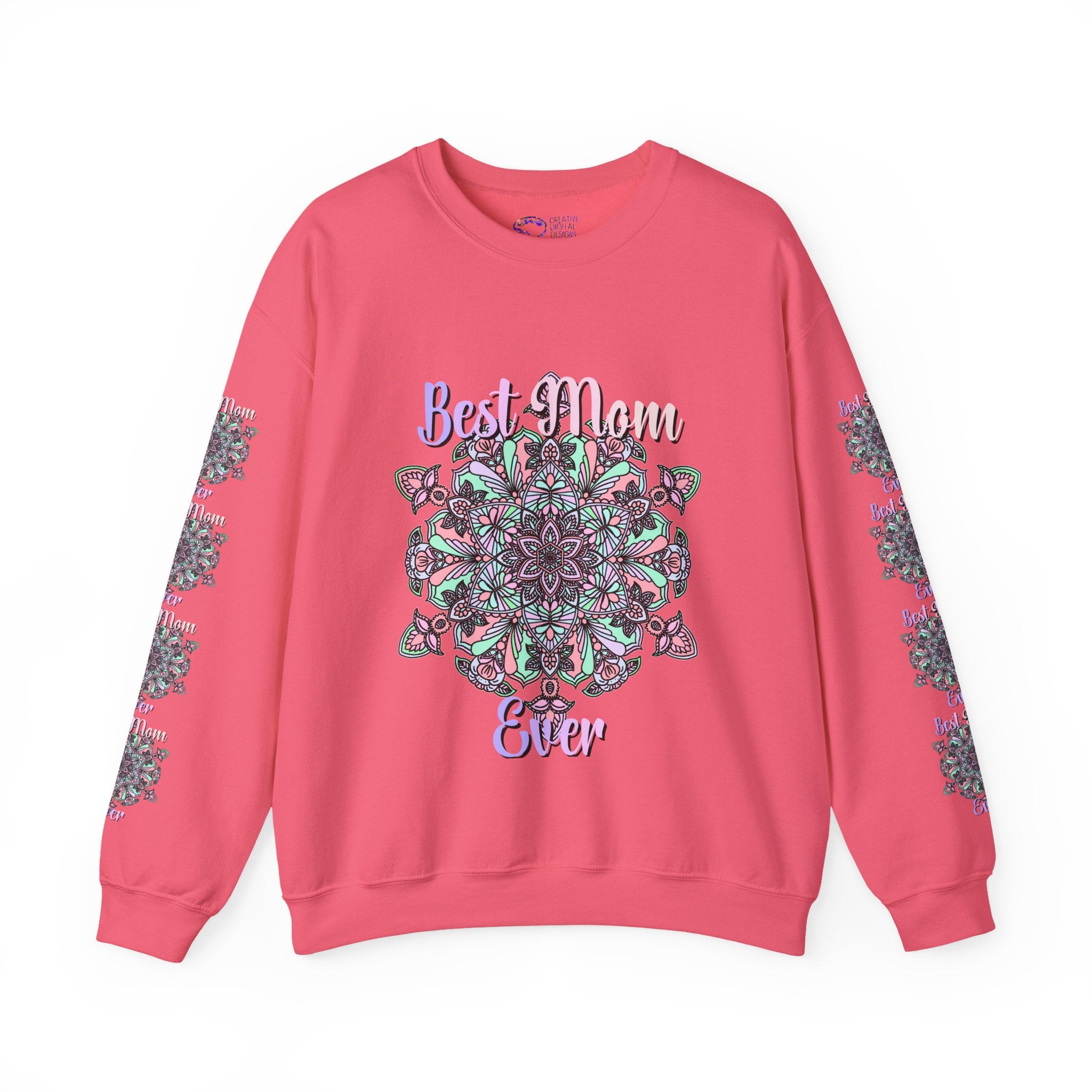 Sweatshirt mit Mandala-Design in Zartrosa und Lavendel für Mütter