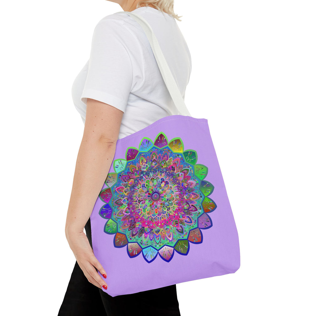 Sunburst Mandala Tote – Color Explosion on Canvas