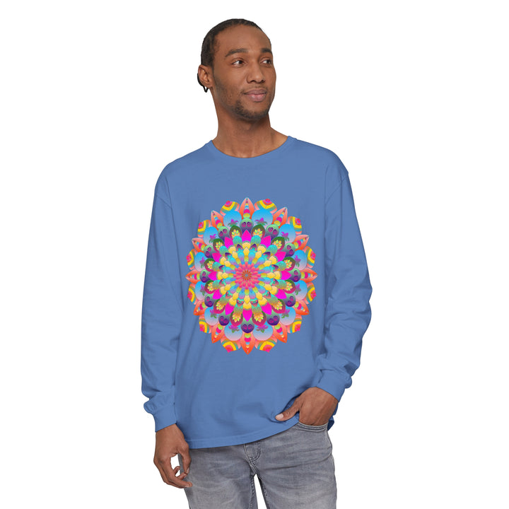 Colorful Mandala Long Sleeve T-Shirt - Psychedelic Art 34