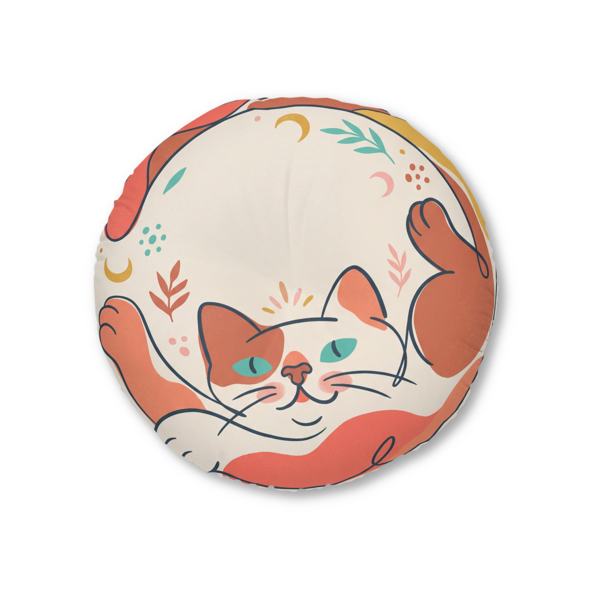 Boho Cat Floor Pillow — Cute Cat Cushion
